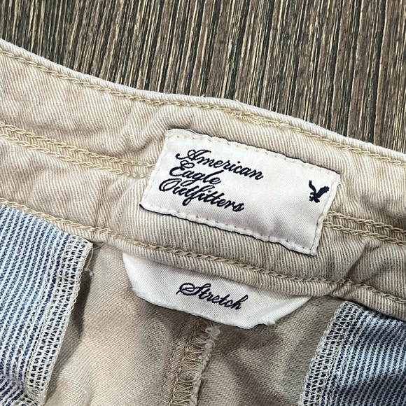 American Eagle Shorts Chino Flat Front Stretch Cotton Casual Tan Khaki Size 6 - Picture 6 of 9